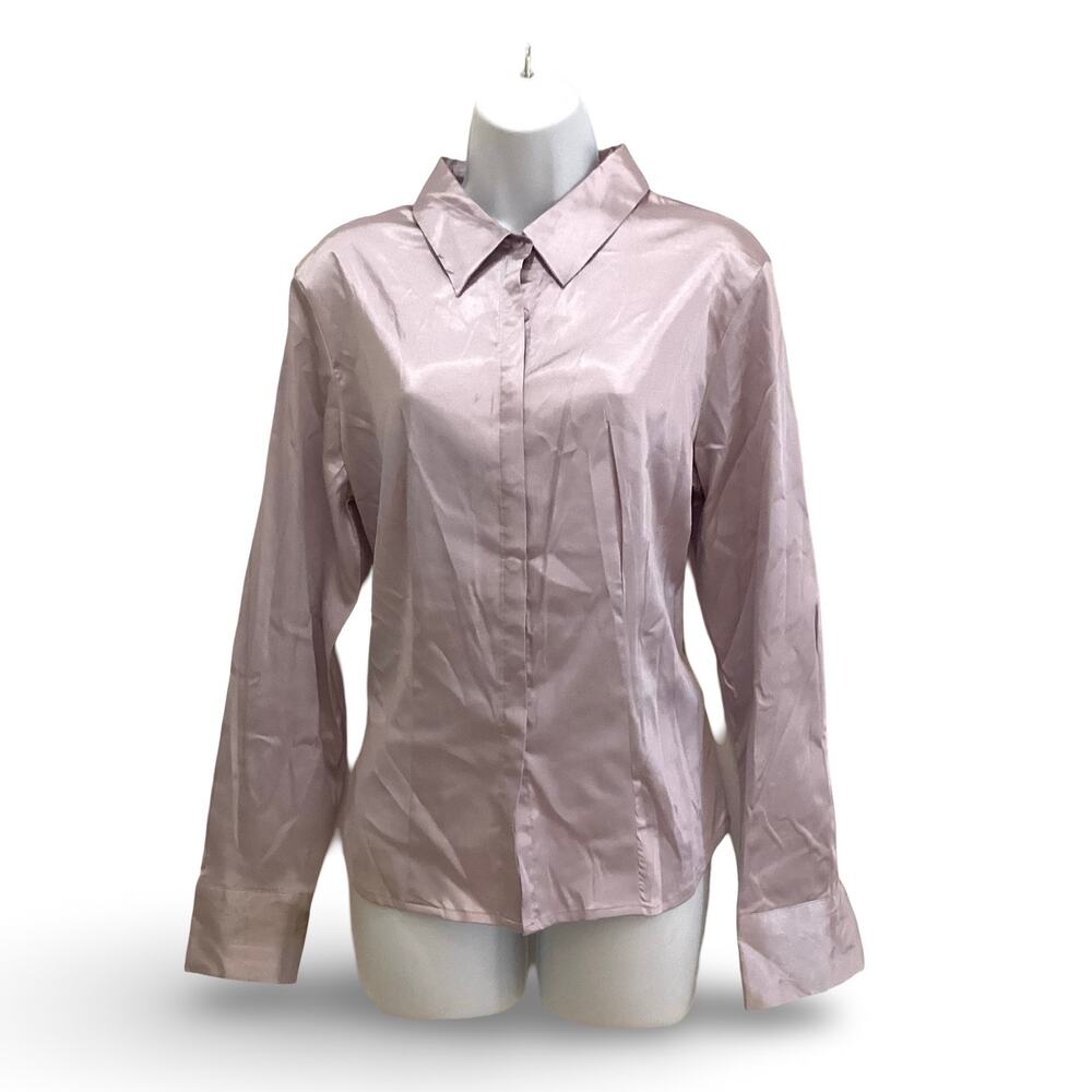 Kathy Ireland Satin Button Down